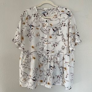 SHEIN white floral top